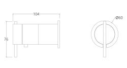 Waterevolution S22 inbouw douchethermostaatkraan RVS T442TBIE tekening